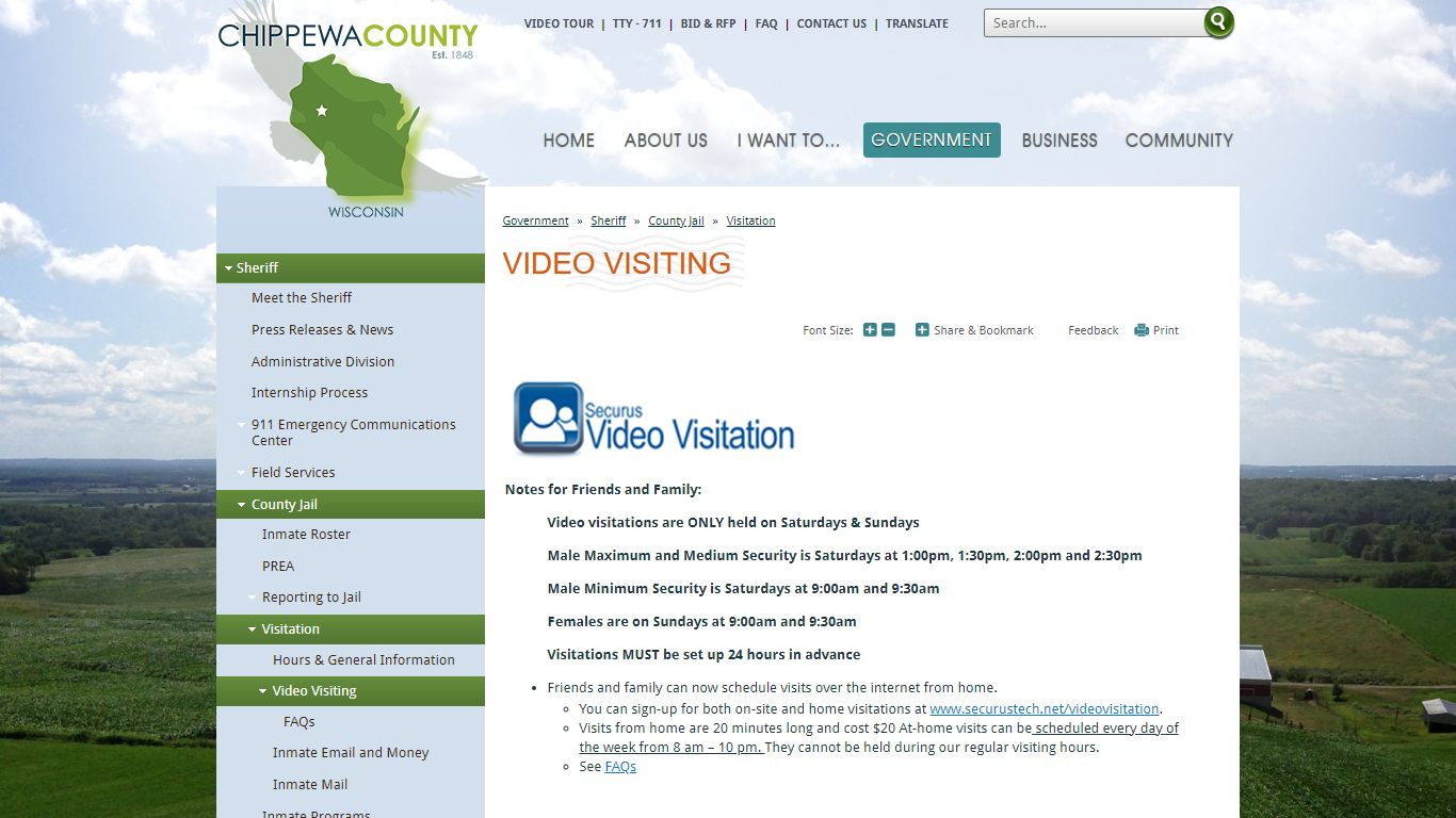 Video Visiting | Chippewa County, Wi